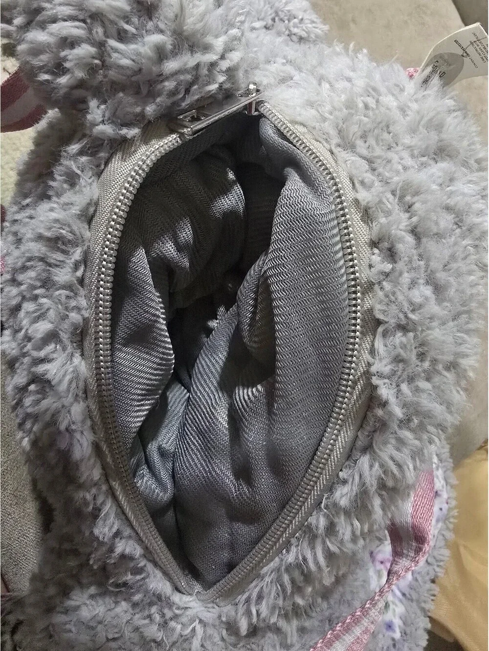 Carried Away Plush Bunny Backpack with Floral Lining